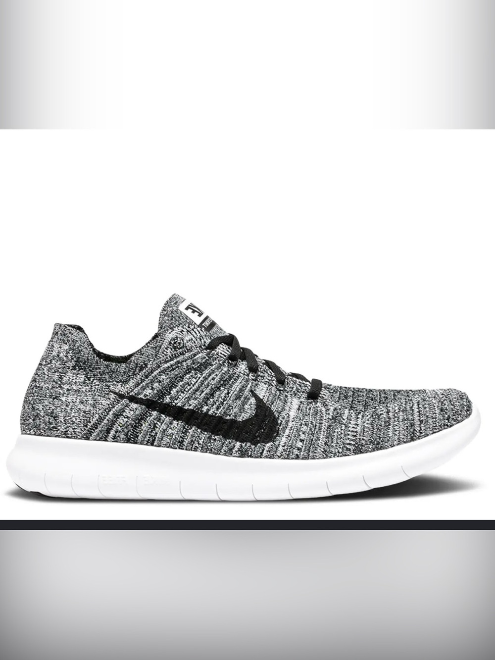 Nike Flyknit Running Sneaker - Black and White
